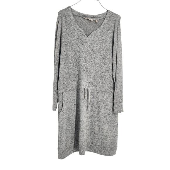 Soft Surroundings Gray Long Sleeve Sweater Dress Womens Petite Small PS - Picture 1 of 4
